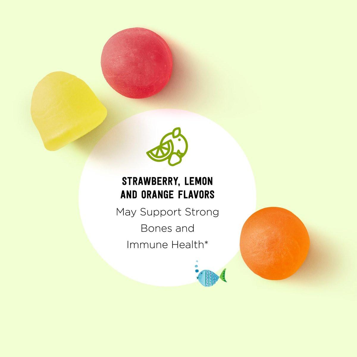 Mama Bear Bio Vitamin D3 Gummis für Kinder – 25 mcg (1000 IE) pro Portion, Knochen- & Immunsystem-Unterstützung, Erdbeergeschmack, 80 Stück
