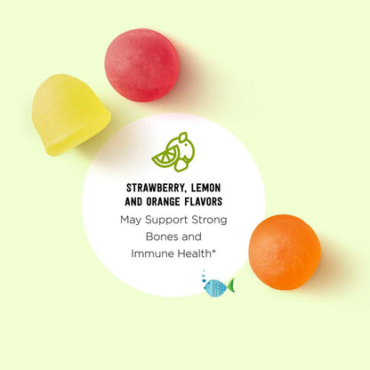 Mama Bear Bio Vitamin D3 Gummis für Kinder – 25 mcg (1000 IE) pro Portion, Knochen- & Immunsystem-Unterstützung, Erdbeergeschmack, 80 Stück