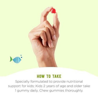 Mama Bear Bio Vitamin D3 Gummis für Kinder – 25 mcg (1000 IE) pro Portion, Knochen- & Immunsystem-Unterstützung, Erdbeergeschmack, 80 Stück