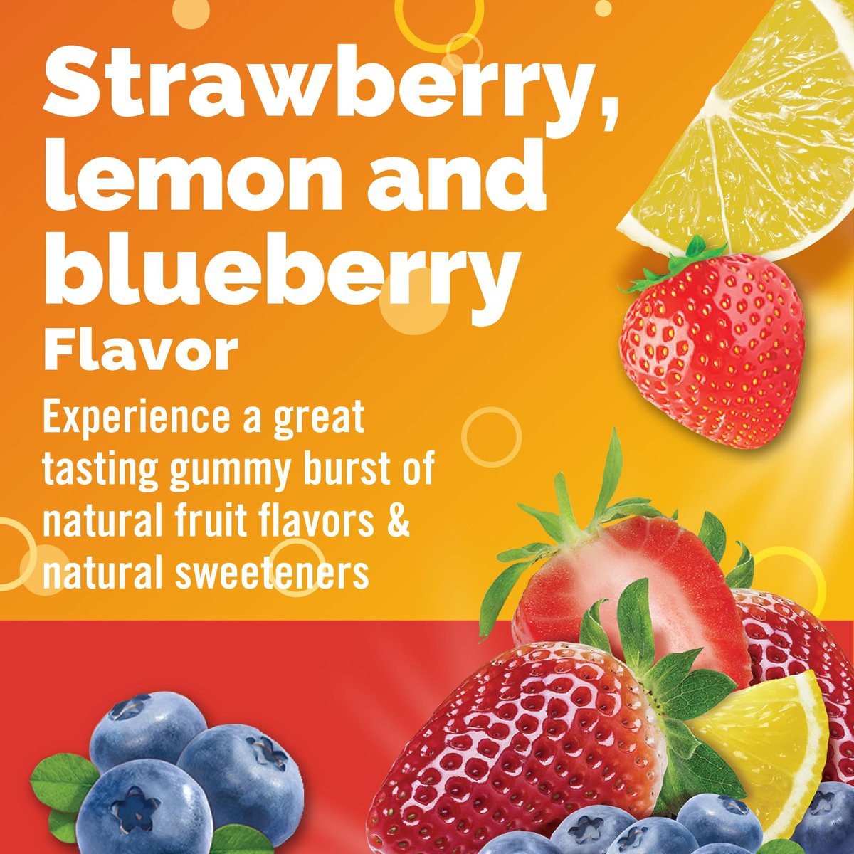 Emergen-C 750 mg Vitamin C Gummis für Erwachsene – Immununterstützung, glutenfrei, Erdbeer-, Zitronen- und Blaubeergeschmack, 45 Stück