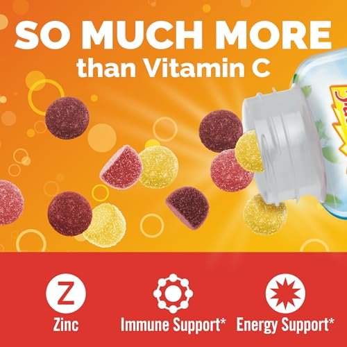 Emergen-C 750 mg Vitamin C Gummis für Erwachsene – Immununterstützung, glutenfrei, Erdbeer-, Zitronen- und Blaubeergeschmack, 45 Stück