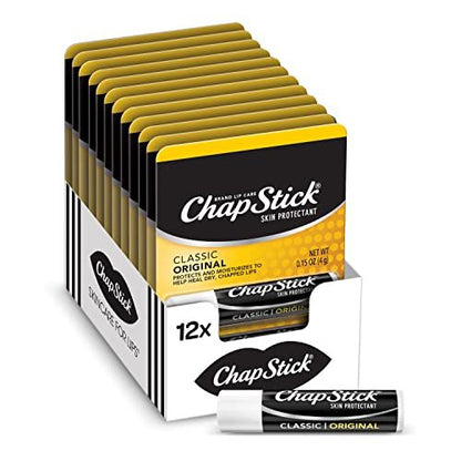 ChapStick Classic Original Lippenbalsam – 12er-Pack, 0,15 Oz pro Tube – Feuchtigkeitsspendender Lippenschutz