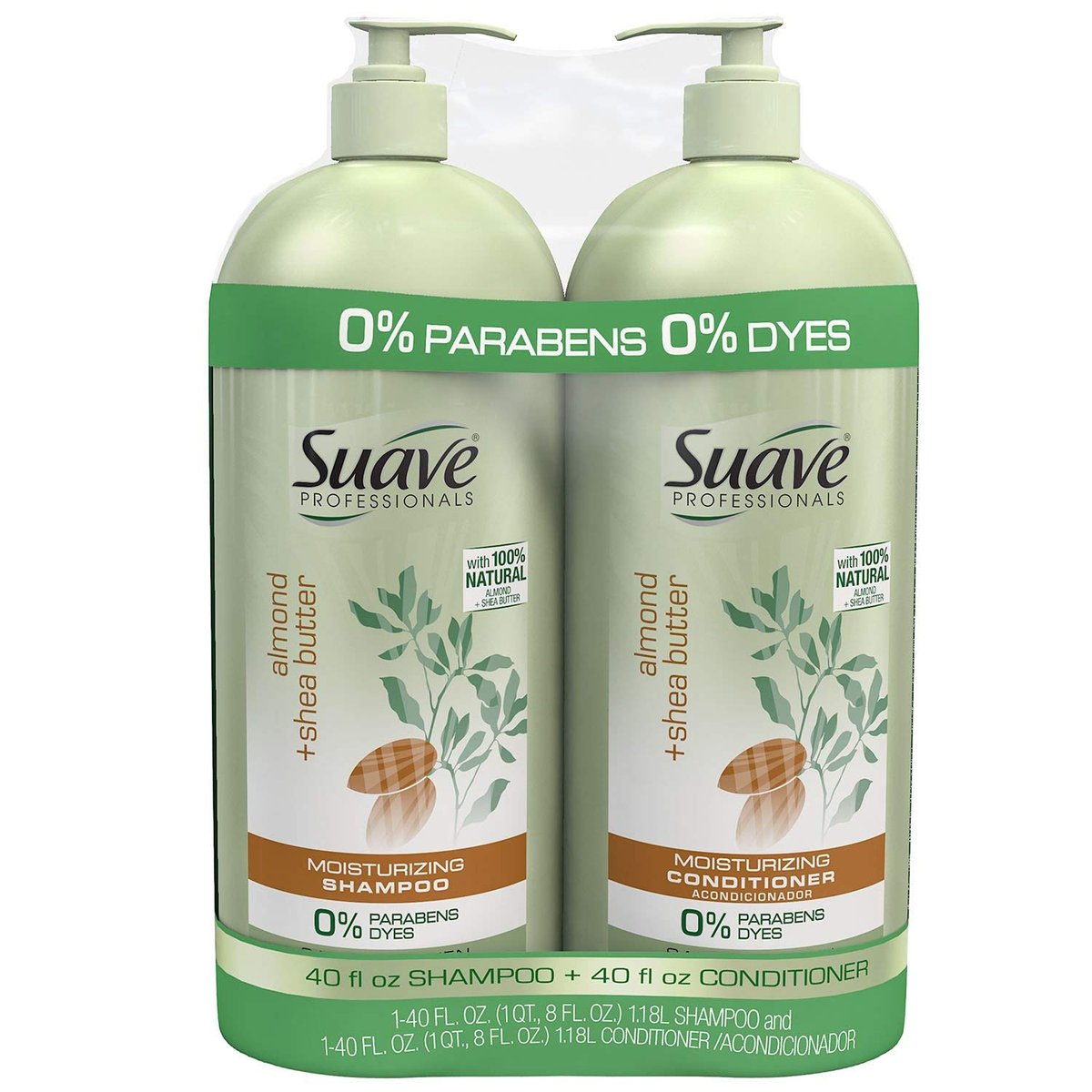 Suave Pro Almond & Shea Butter Shampoo & Conditioner 2-in-1 (2 x 40 fl.oz)