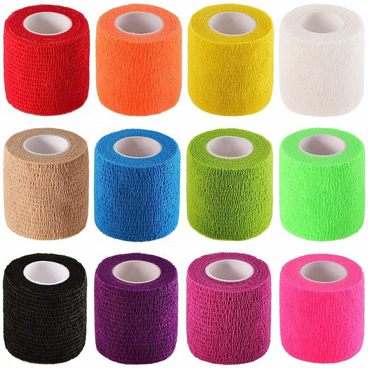 12er-Pack 2" x 5 Yards Selbstklebende elastische Bandage, dehnbares selbsthaftendes Tape für Erste Hilfe, Sport, Handgelenk, Knöchel (12 Farben)
