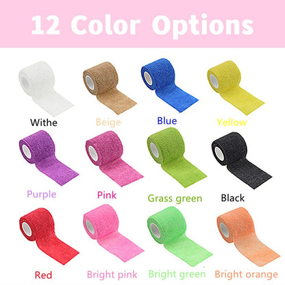 12er-Pack 2" x 5 Yards Selbstklebende elastische Bandage, dehnbares selbsthaftendes Tape für Erste Hilfe, Sport, Handgelenk, Knöchel (12 Farben)