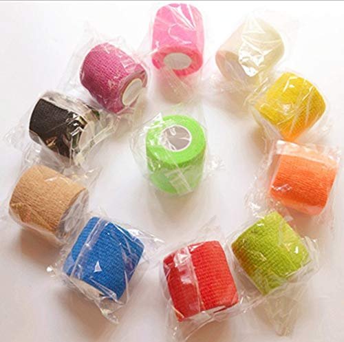 12er-Pack 2" x 5 Yards Selbstklebende elastische Bandage, dehnbares selbsthaftendes Tape für Erste Hilfe, Sport, Handgelenk, Knöchel (12 Farben)