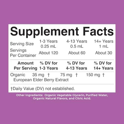 MARYRUTH'S Holunderbeeren-Tropfen für Erwachsene & Kinder | Immununterstützung | Antioxidans | Allgemeines Wohlbefinden | Holunderbeerextrakt | USDA Bio | Zuckerfrei | Vegan | Nicht-GMO | Glutenfrei | 30 ml