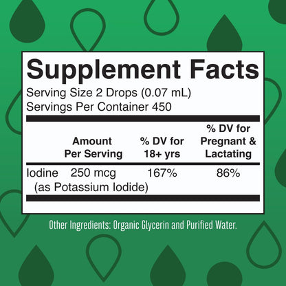 MaryRuth Organics Iod Liquid Drops | Kaliumiodid | 1-Jahres-Vorrat | 450 Portionen | Schilddrüsengesundheit | USDA Bio | Vegan | Ohne Gentechnik | Glutenfrei | 30 ml