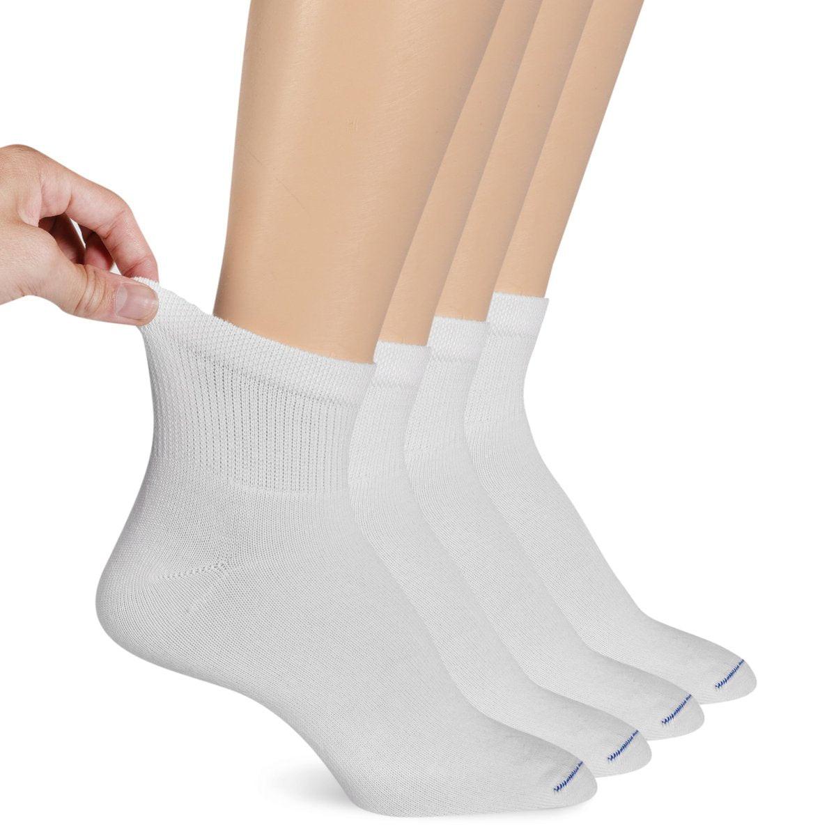 Dr. Scholl's Damen 4er-Pack Diabetiker- und Durchblutungsfördernde nicht einschnürende Knöchelsocken, Weiß, Schuhgröße: 8-12