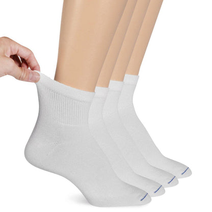 Dr. Scholl's Damen 4er-Pack Diabetiker- und Durchblutungsfördernde nicht einschnürende Knöchelsocken, Weiß, Schuhgröße: 8-12