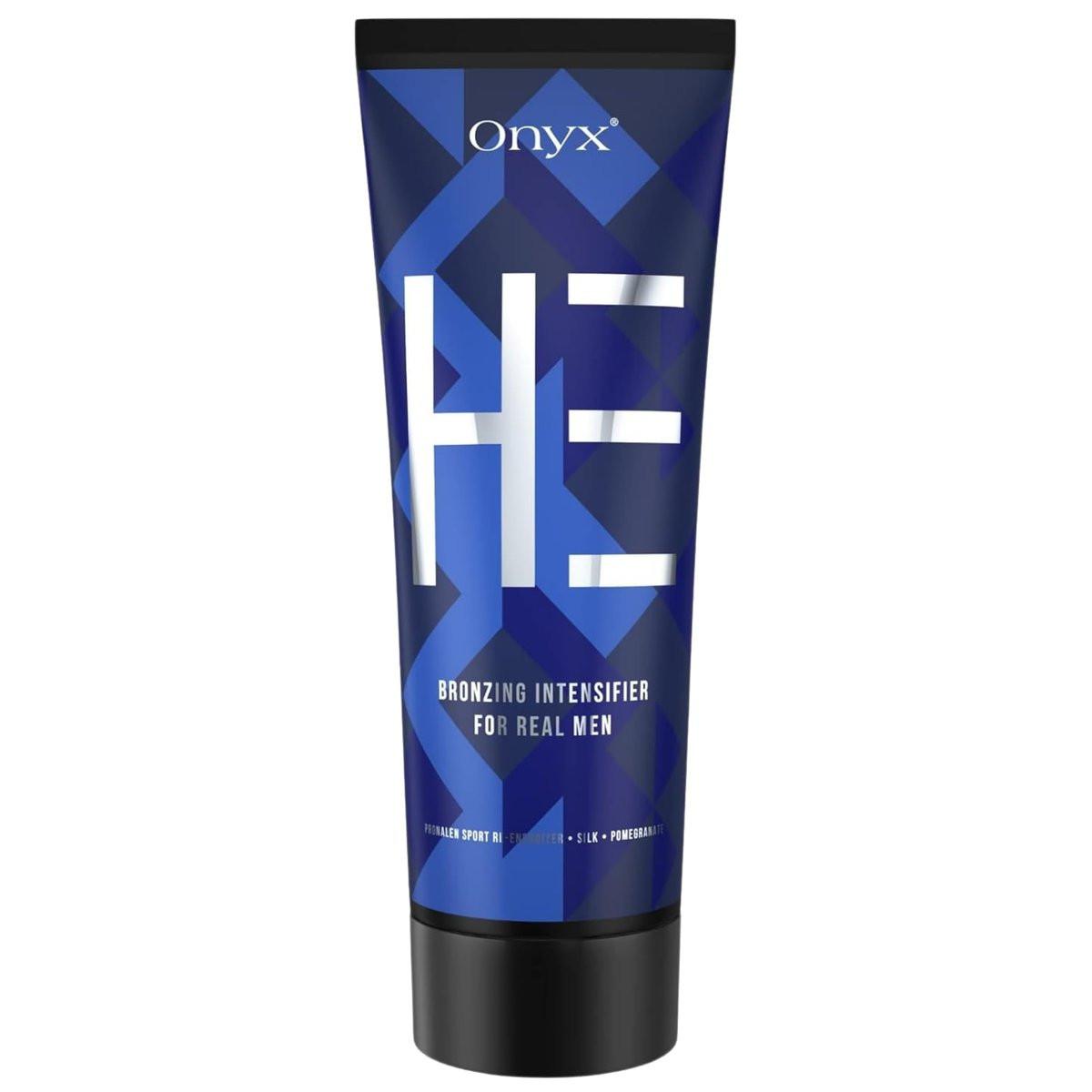 Onyx HE Sonnenbank-Lotion für Männer - Bräunungsbeschleuniger & Bronzer für schnelle, dunkle Bräune mit hautstraffender und muskelbetonender Formel