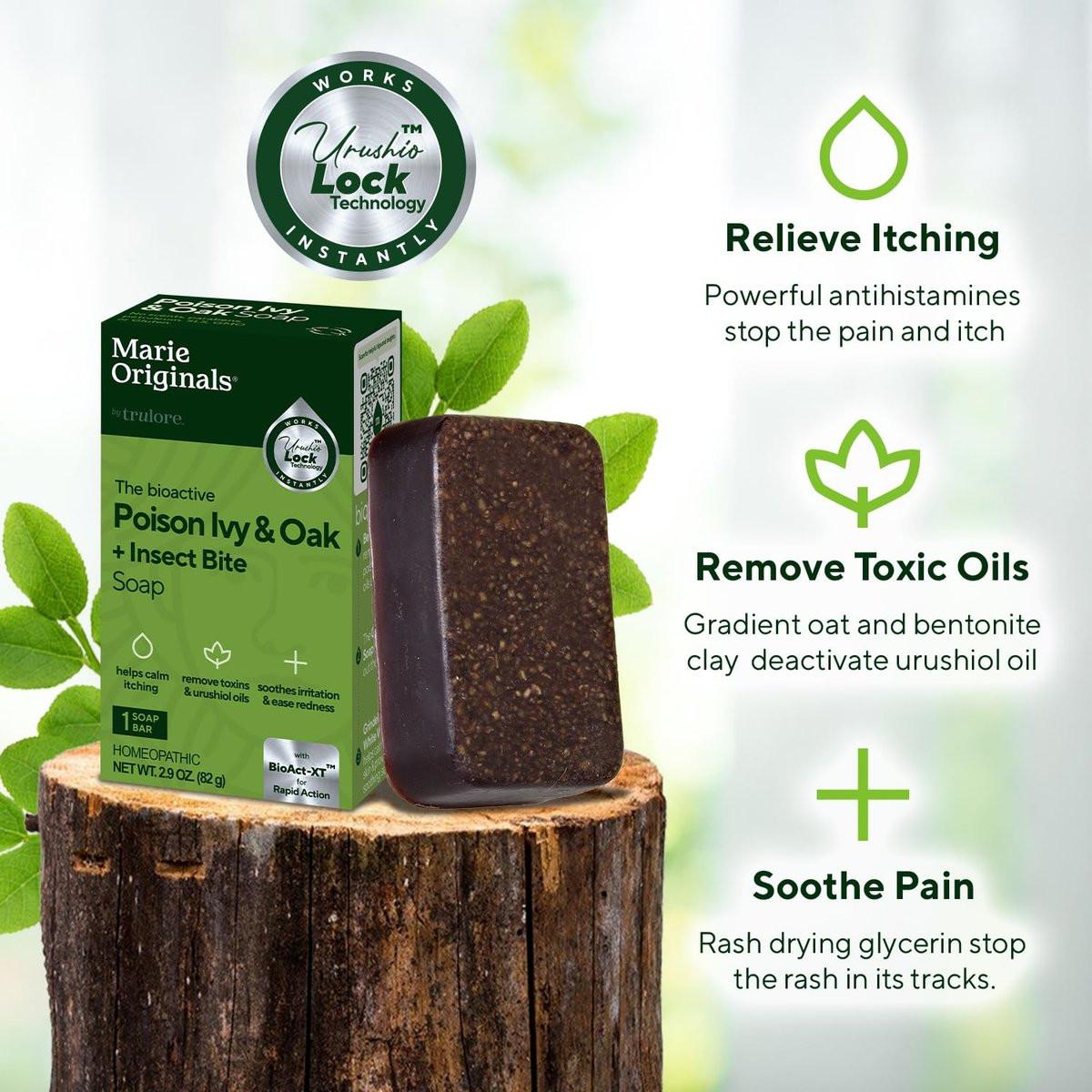 Marie's Original Poison Ivy Seife Bar | Natürliche Behandlung gegen Giftefeu | Anti-Juckreiz Reinigungsseife für Giftefeu, Gifteiche & Gift-Sumach | Entfernt Öle, Beruhigt & Lindert Hautausschläge | 82 g