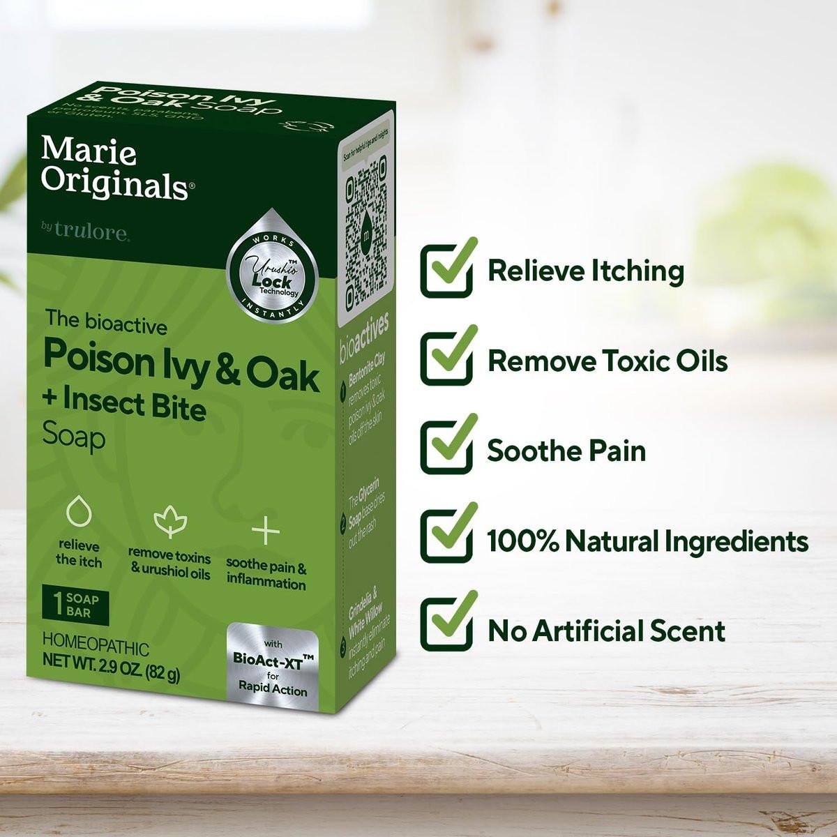 Marie's Original Poison Ivy Seife Bar | Natürliche Behandlung gegen Giftefeu | Anti-Juckreiz Reinigungsseife für Giftefeu, Gifteiche & Gift-Sumach | Entfernt Öle, Beruhigt & Lindert Hautausschläge | 82 g