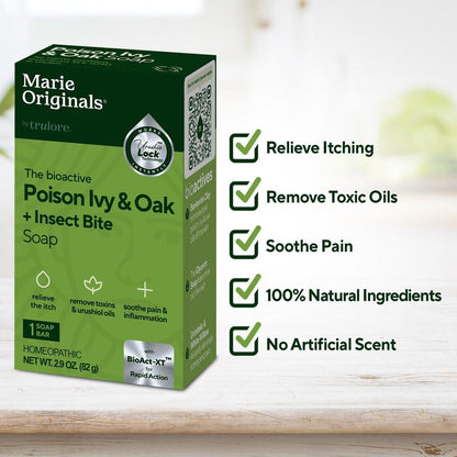 Marie's Original Poison Ivy Seife Bar | Natürliche Behandlung gegen Giftefeu | Anti-Juckreiz Reinigungsseife für Giftefeu, Gifteiche & Gift-Sumach | Entfernt Öle, Beruhigt & Lindert Hautausschläge | 82 g