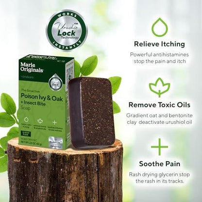 Marie's Original Poison Ivy Seife Bar | Natürliche Behandlung gegen Giftefeu | Anti-Juckreiz Reinigungsseife für Giftefeu, Gifteiche & Gift-Sumach | Entfernt Öle, Beruhigt & Lindert Hautausschläge | 82 g