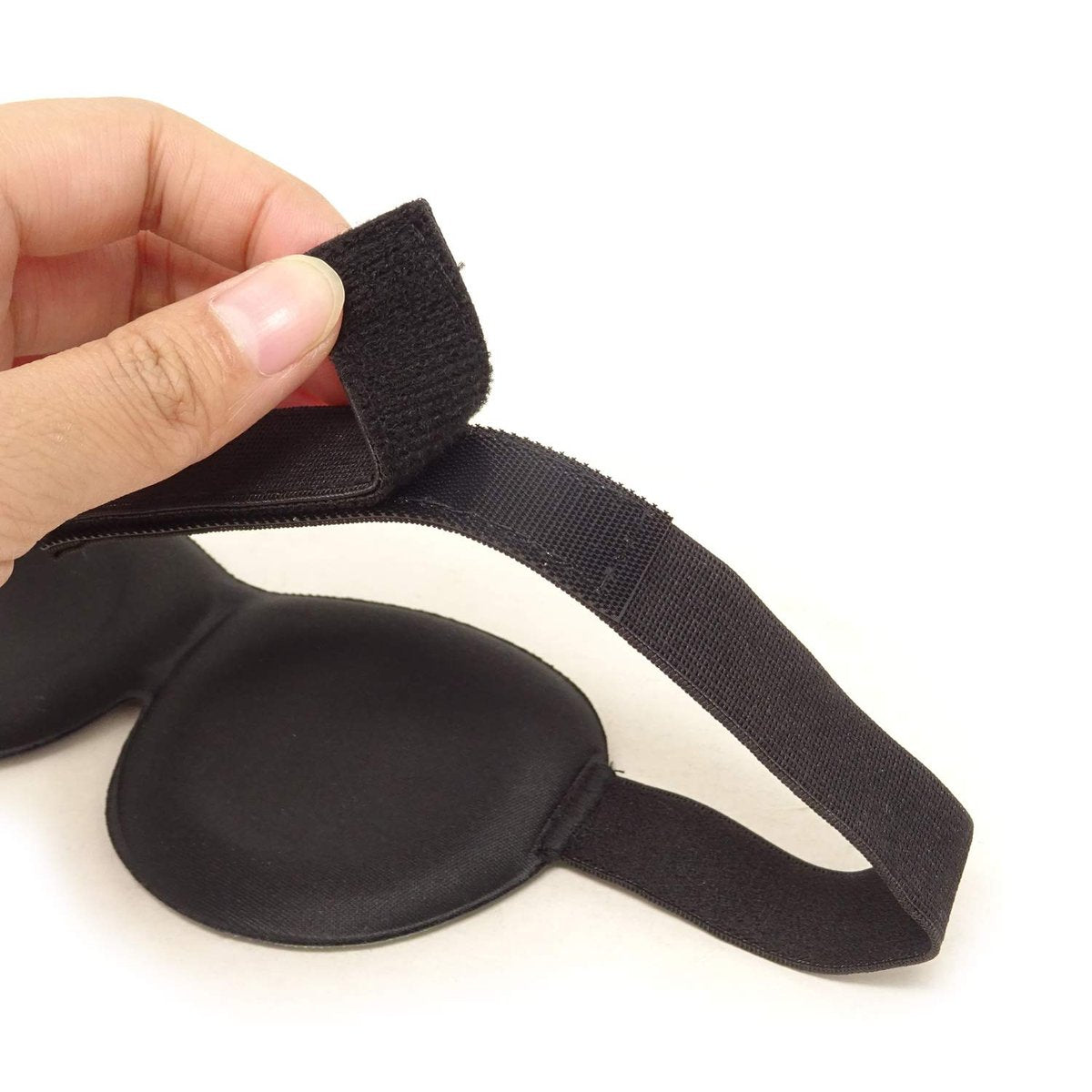 3D Lustige Augenmaske aus Memory-Schaum mit verstellbarem Kopfband für Reisen, Schlaf und Partys – Schwarz