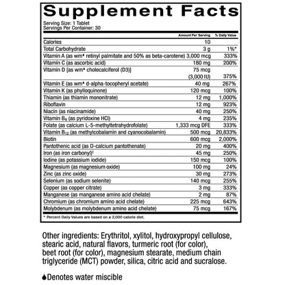 CelebrateONE 45 Bariatrisches Multivitamin mit Eisen – Einmal täglich Kirsche Kautablette für Magenbypass & Schlauchmagen – 45 mg Eisen, 30 Tabletten, 1 Monatsvorrat