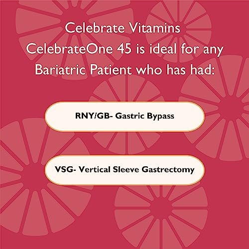 CelebrateONE 45 Bariatrisches Multivitamin mit Eisen – Einmal täglich Kirsche Kautablette für Magenbypass & Schlauchmagen – 45 mg Eisen, 30 Tabletten, 1 Monatsvorrat