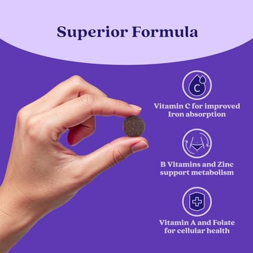 BeLive Eisen Gummibärchen - Multivitamin Nahrungsergänzung mit Vitamin C, A, B & Zink, unterstützt Blutsauerstoff, vegane Eisenpräparate für Frauen, Männer & Kinder für Wachstum und Entwicklung - Traubengeschmack | 1-Pack