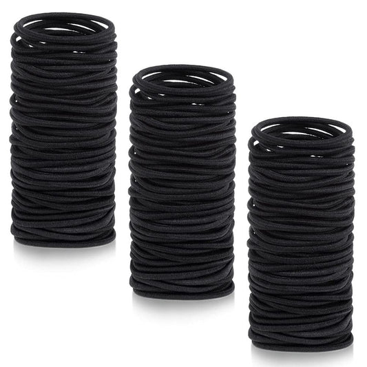 Anezus 250 Stück Schwarze Haargummis, kleine Haarbänder, Gummibänder für Frauen, Mädchen, Babys, Kleinkinder, Männer mit dickem, lockigem Haar, 3 mm