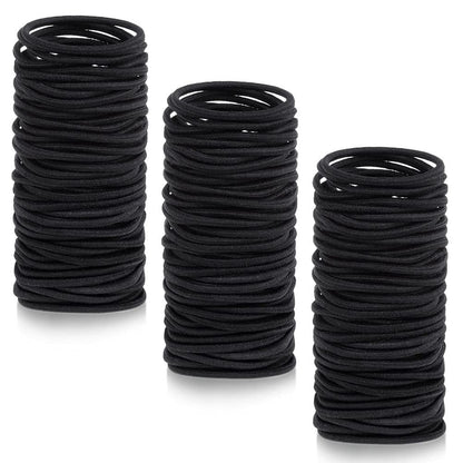 Anezus 250 Stück Schwarze Haargummis, kleine Haarbänder, Gummibänder für Frauen, Mädchen, Babys, Kleinkinder, Männer mit dickem, lockigem Haar, 3 mm