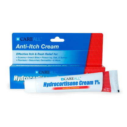 CareAll Hydrocortison 1% Creme, 28g Tube, Maximale Stärke Anti-Juckreiz Creme, Linderung von Juckreiz und Rötungen durch Insektenstiche, Ekzeme, Psoriasis, Giftefeu, Gifteiche und Giftsumach (1er-Pack)
