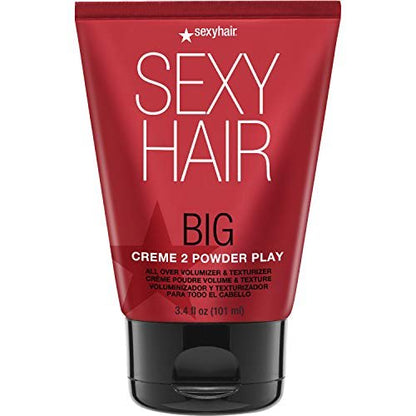 SexyHair Big Creme 2 Powder Play Volumizer und Texturizer, 3,4 oz – Bis zu 100% mehr Volumen, Creme-zu-Puder-Formel für alle Haartypen