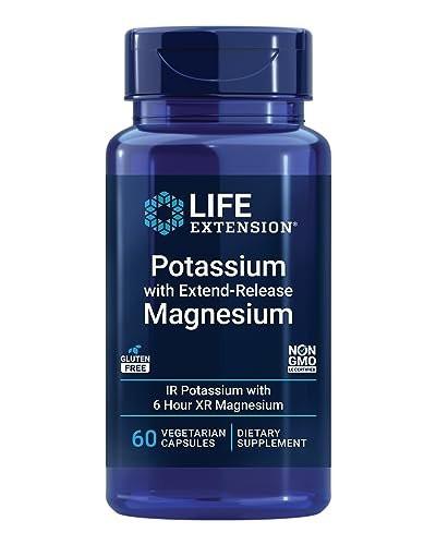 Life Extension Kalium mit Extend-Release Magnesium – Herzgesundheit Nahrungsergänzungsmittel zur Blutdruckunterstützung mit zwei essentiellen Mineralstoffen – Nicht-GVO, Vegetarisch, Glutenfrei – 60 Kapseln
