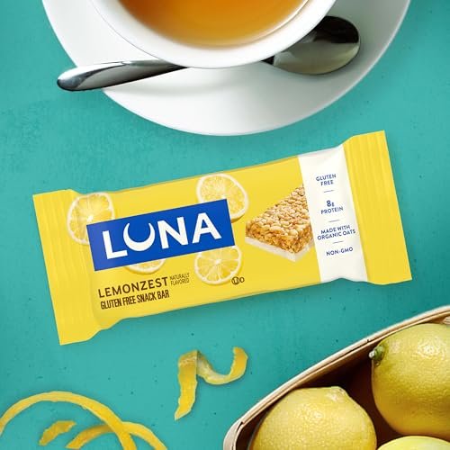 LUNA Bar Lemon Zest – Glutenfreie Snack-Riegel mit Bio-Hafer, 12er-Pack