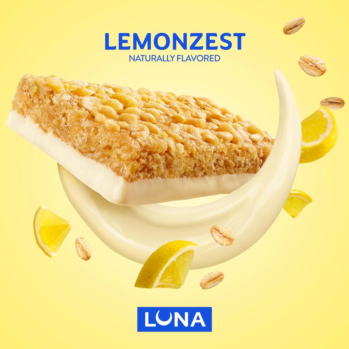 LUNA Bar Lemon Zest – Glutenfreie Snack-Riegel mit Bio-Hafer, 12er-Pack