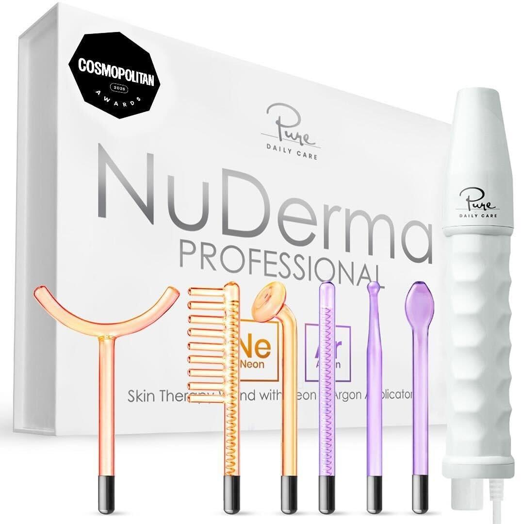 NuDerma Professionelle Hauttherapie-Wand – Tragbare Hauttherapie-Maschine mit 6 Neon- und Argon-Stäben – Haut klären, straffen und festigen