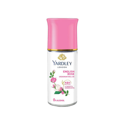 Yardley London English Rose Anti-Transpirant Deodorant Roll-On | 48-Stunden-Aktiv | Alkoholfrei | 50 ml