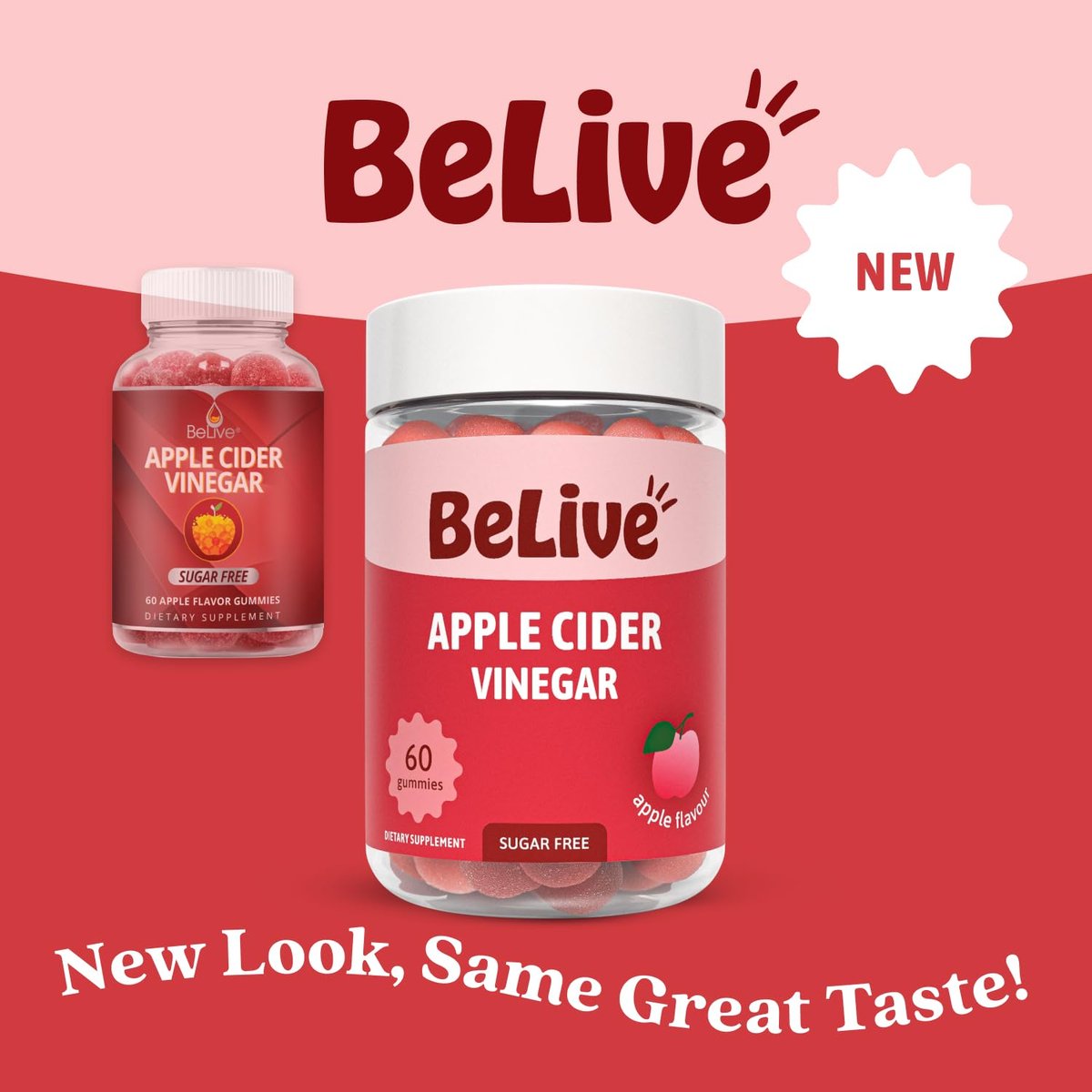 BeLive Apfelessig Gummibärchen – Zuckerfreie ACV Gummis für Entgiftung & Verdauung – Vegane, Keto-freundliche Alternative zu Kapseln – 60 Stück