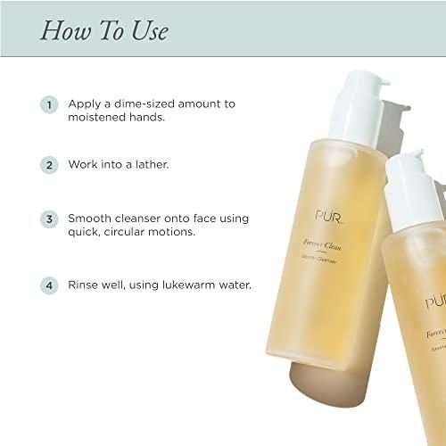 PÜR MINERALS Forever Clean Sanfter Gesichtsreiniger – Sulfatfreier Make-up-Entferner, veganfreundlich mit Grüntee und Aloe Vera, 118 ml