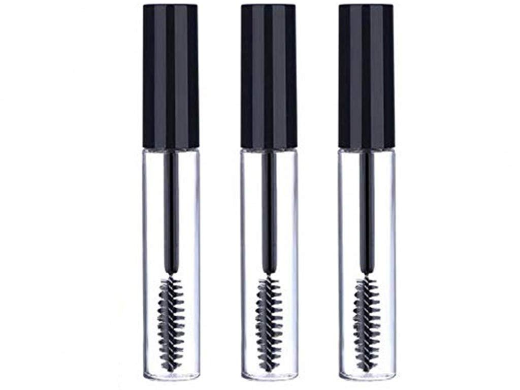 Sinen 3er-Set 10 ml leere Mascara-Tube mit Bürste, Behälter für Wimperncreme, mit 3 Gummieinsätzen, 3 Trichtern und 3 Pipetten