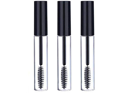 Sinen 3er-Set 10 ml leere Mascara-Tube mit Bürste, Behälter für Wimperncreme, mit 3 Gummieinsätzen, 3 Trichtern und 3 Pipetten