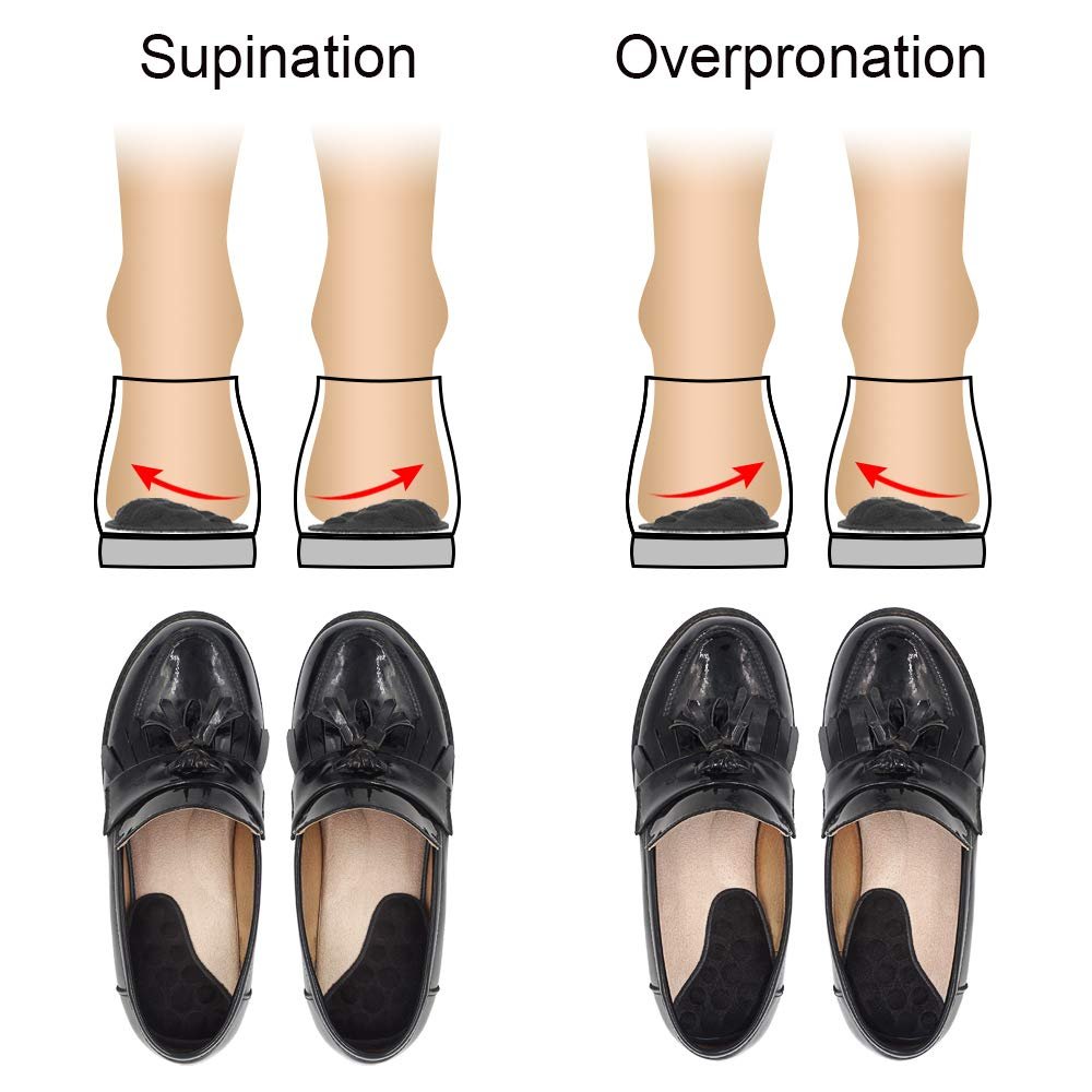 Dr. Foot Supinations- & Überpronations-Korrektur-Einlagen, mediale & laterale Fersenkeile für Fußausrichtung, Knieschmerzen, O-Beine, Arthrose - 3 Paar (Schwarz)