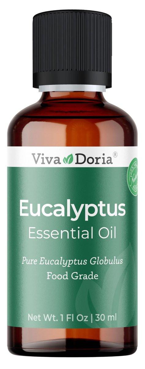 Viva Doria Eukalyptus ätherisches Öl, 100% rein, natürlich, unverdünnt, für Aromatherapie | Lebensmittelqualität, 30 ml (1 Fl Oz)