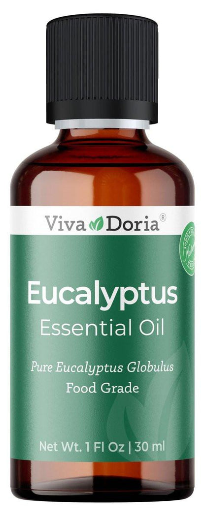Viva Doria Eukalyptus ätherisches Öl, 100% rein, natürlich, unverdünnt, für Aromatherapie | Lebensmittelqualität, 30 ml (1 Fl Oz)