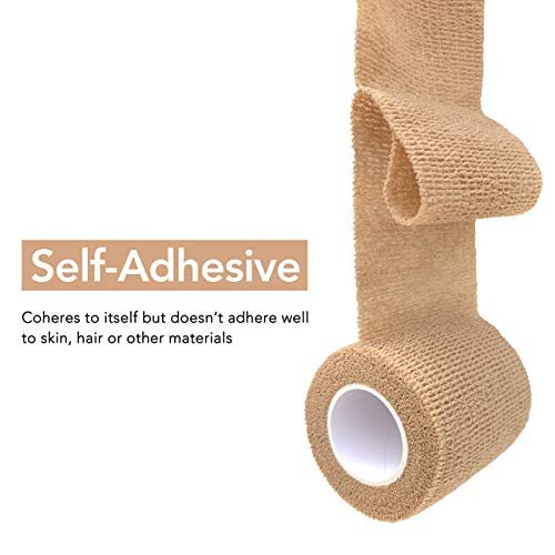 RISEN Kohäsive Binde 2" x 5 Yards, 6 Rollen, Selbsthaftender Verband, medizinisches Tape, atmungsaktive Erste-Hilfe-Gaze, ideal für Sport und Verletzungen