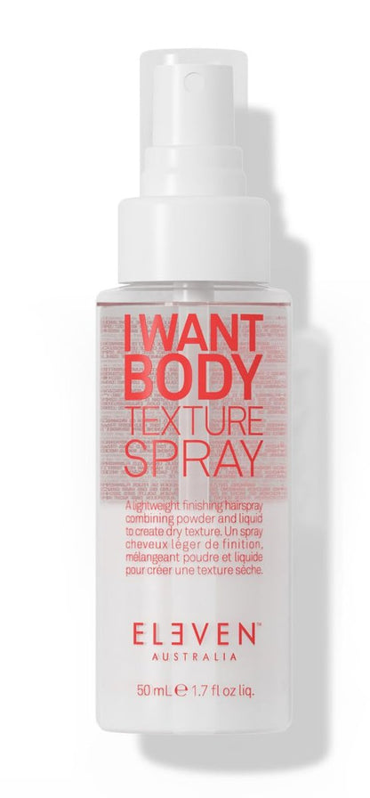 ELEVEN AUSTRALIA I Want Body Texture Spray – Volumen-Spray für feines bis mittleres Haar, trockene Textur, mattes Finish, 50 ml