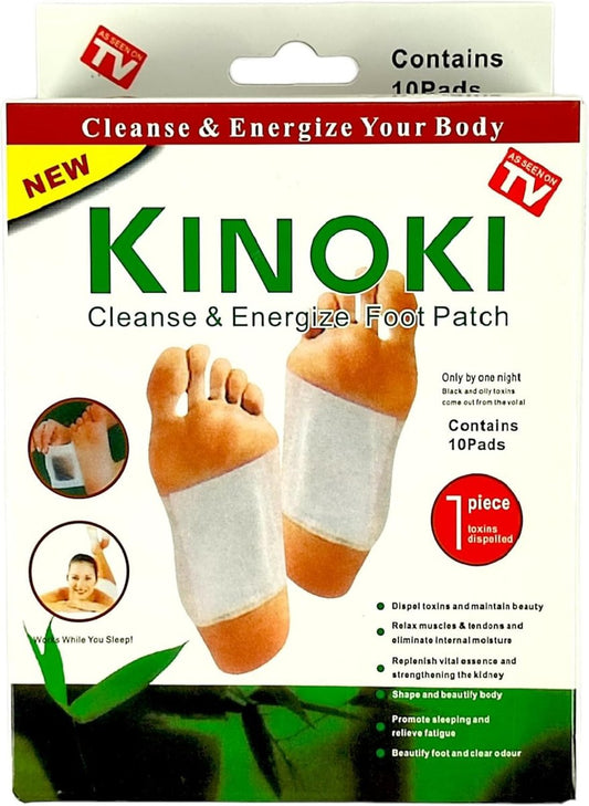 Kinoki Premium Natürliche Fußpflaster - 10 Klebepads für Fußschmerzlinderung & Geruchsbeseitigung