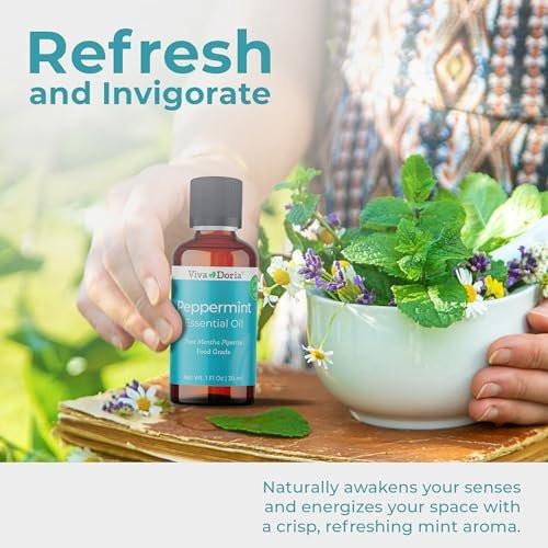 Viva Doria 100 % reines nordwestliches Pfefferminzöl, unverdünnt, Lebensmittelqualität, Wasserdampfdestilliert, hergestellt in den USA, 30 ml (1 Flüssigunze)