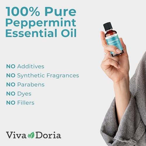 Viva Doria 100 % reines nordwestliches Pfefferminzöl, unverdünnt, Lebensmittelqualität, Wasserdampfdestilliert, hergestellt in den USA, 30 ml (1 Flüssigunze)