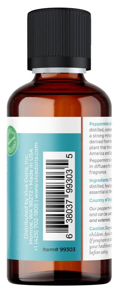 Viva Doria 100 % reines nordwestliches Pfefferminzöl, unverdünnt, Lebensmittelqualität, Wasserdampfdestilliert, hergestellt in den USA, 30 ml (1 Flüssigunze)