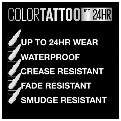 Maybelline New York Color Tattoo 24 Stunden Langanhaltender Cremiger Lidschatten, Front Runner, 1 Stück