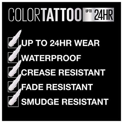 Maybelline New York Color Tattoo 24 Stunden Langanhaltender Cremiger Lidschatten, Front Runner, 1 Stück