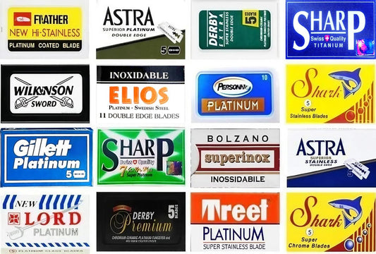 Razor Blades Club 100er Pack Premium Doppelklingen-Rasierklingen Probierpaket (16 verschiedene Marken)