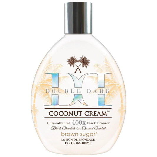 Brown Sugar Double Dark Coconut Cream Bräunungslotion – Ultra-Advanced 400X Black Chocolate Bronzer mit Kokosnuss-Cocktail & Argan-Extrakten, 400 ml