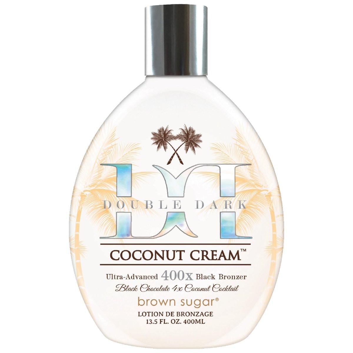Brown Sugar Double Dark Coconut Cream Bräunungslotion – Ultra-Advanced 400X Black Chocolate Bronzer mit Kokosnuss-Cocktail & Argan-Extrakten, 400 ml